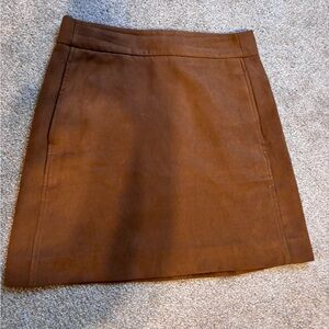 J Crew, brown suede skirt sz 6